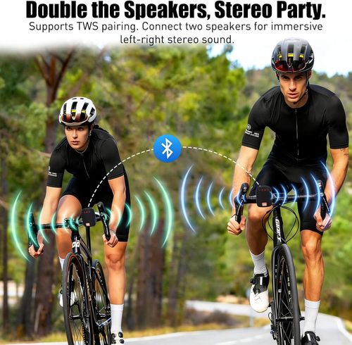 Portable Bluetooth Speaker for Bike, Bluetooth Handlebar Speaker, Dual Pairing, FM Radio, Outdoor Speaker for Riding Bike Hiking Camping