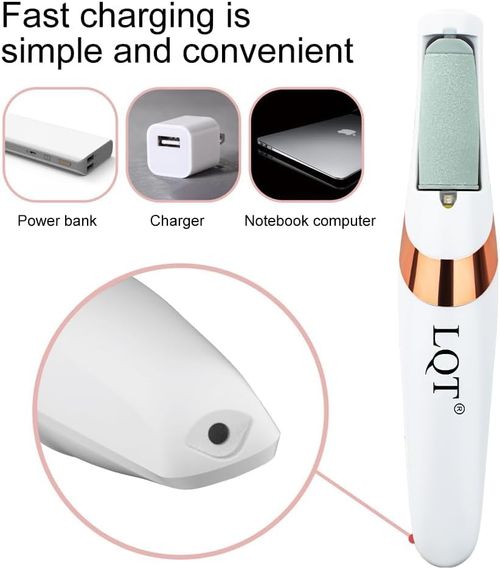 Electric Foot File – Rechargeable Callus Remover for Hard and Cracked Skin – Home Pedicure Kit for Soft Feet, Unisex