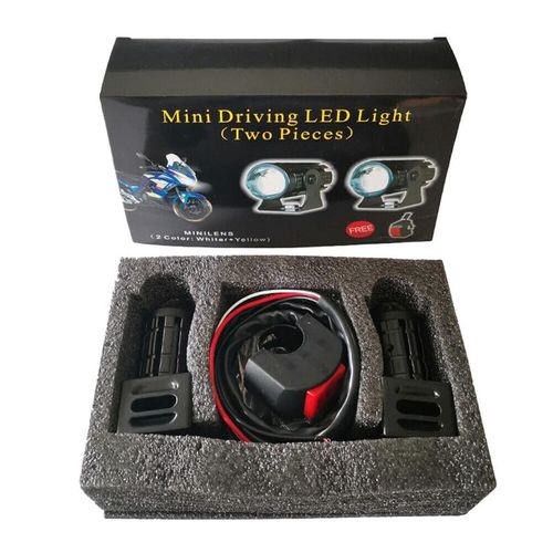 Universal Bike Led Light High Power Motorcycle Fog Lamps Mini Driving Lights Mirror Spot Dual Color Projector Lens With Switch
