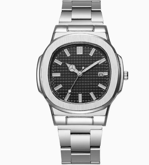 Men's Square Quartz Watch with Steel Band — Trendy, Sporty, and Minimalist Calendar Wristwatch. New Arrival: Square Sports Watch with Calendar and Steel Strap. Men's Business-Casual Quartz Wristwatch — A Trendy, Versatile, and Water-Resistant Men's Timepiece.