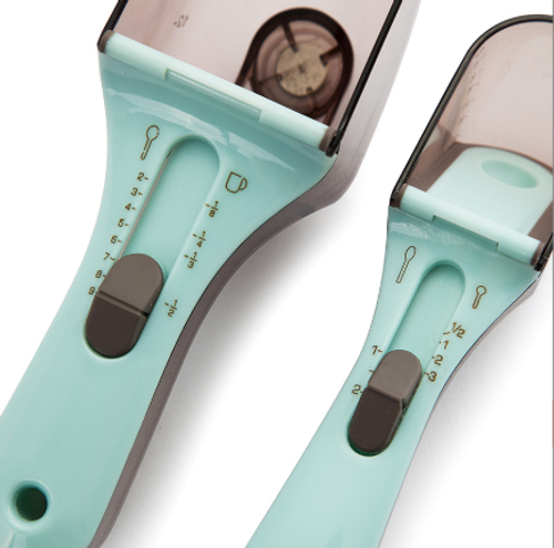 Multifunctional Adjustable Plastic Measuring Spoon — Kitchen Graduated Measuring Scoop Set for Baking, Flour, and Powder