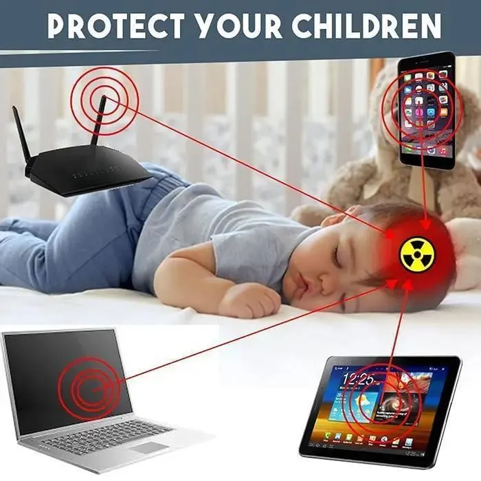 EMF-Reducing Stickers,Multi-Device Protective Stickers,Sleek Silver Finish for Phones,Laptops,AirPods