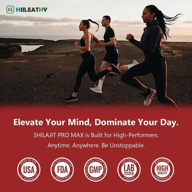 HIILEATHY Optimal Shilajit PRO MAX 60 Capsules Made in USA with Essential Minerals for Healthy Aging and Immune System Support