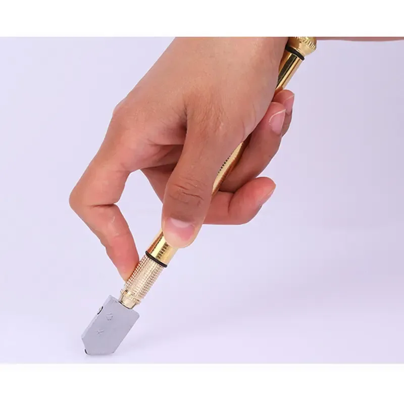 Diamond Head Glass Cutter Tool for 3-15mm Glass & Mirrors, Heavy Duty Steel Blade & Anti-Slip Grip for DIY Glass Cutting