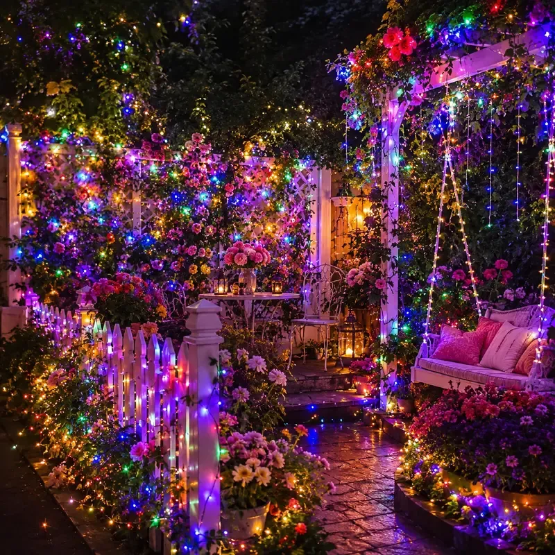 Power outage savior: Solar LED string lights – Buy one, get one free! Featuring 400 LED bulbs, totaling 144 feet in length. With 8 different modes, perfect for outdoor lighting. Powered by solar energy, so you don't have to worry about power outages. Comes with a remote control, ideal for Christmas, garden parties, and other festive occasions, creating a joyful and festive atmosphere