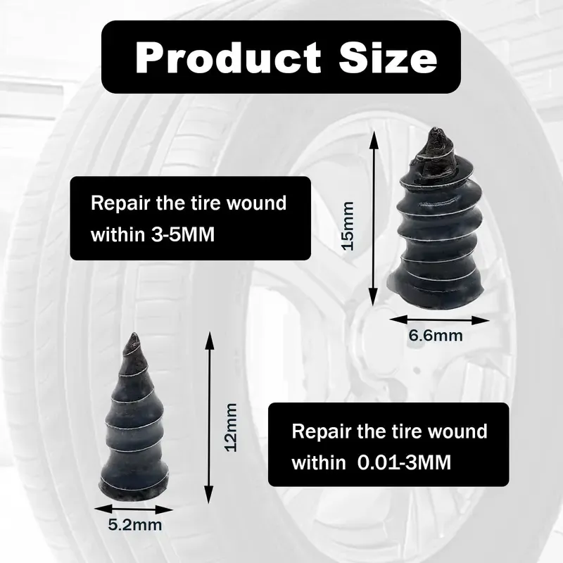 Tire Repair Screws Plugs  Self-service Tyre Repair Vacuum Rubber Nails Kit for Car  Motorcycle  Truck  Tractor Puncture Fast Tyre Repair Supplies