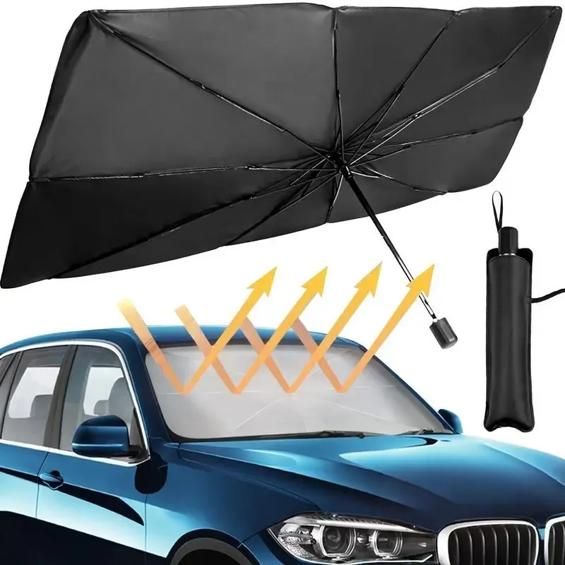 Applicable to all models   Portable car sunshade, windshield sunshade, foldable windshield sunshade, car exterior accessories, daily car windshield cooling umbrella