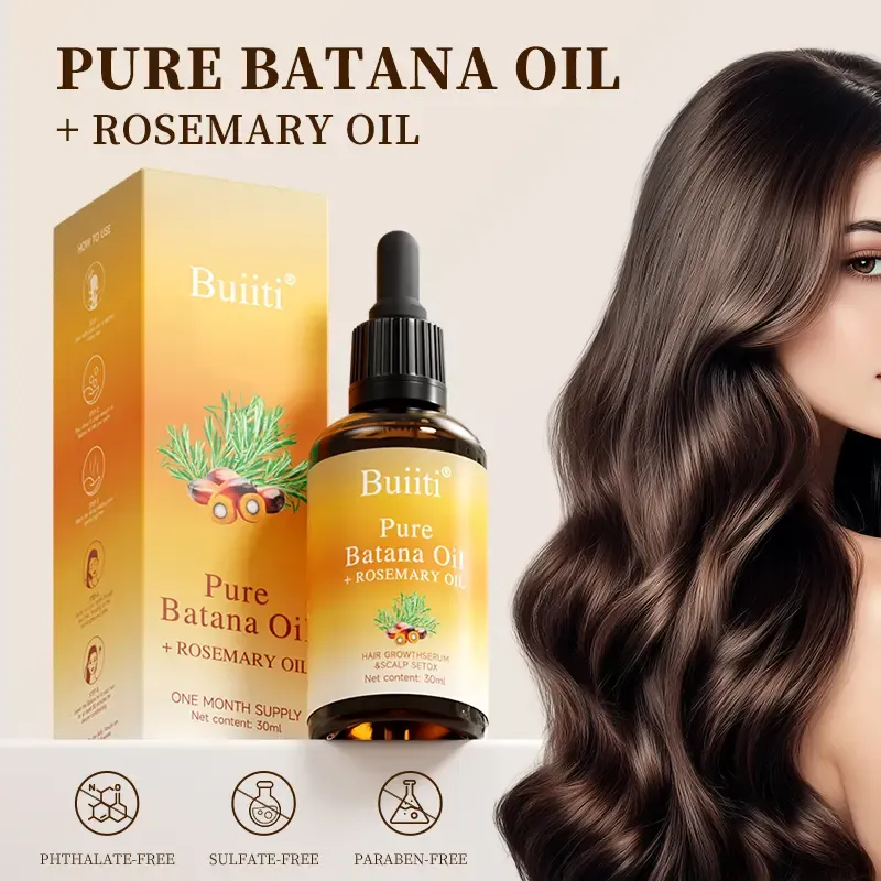 Buiiti Batana Oil with Rosemary for HairGrowth - Nourish Scalp & Detox forStrong &Healthy Hair, Organic BatanaOil with Rosemary -Reduce Hair Loss &Detox Your Scalp (30 mL) Haircare Rosemary Oil