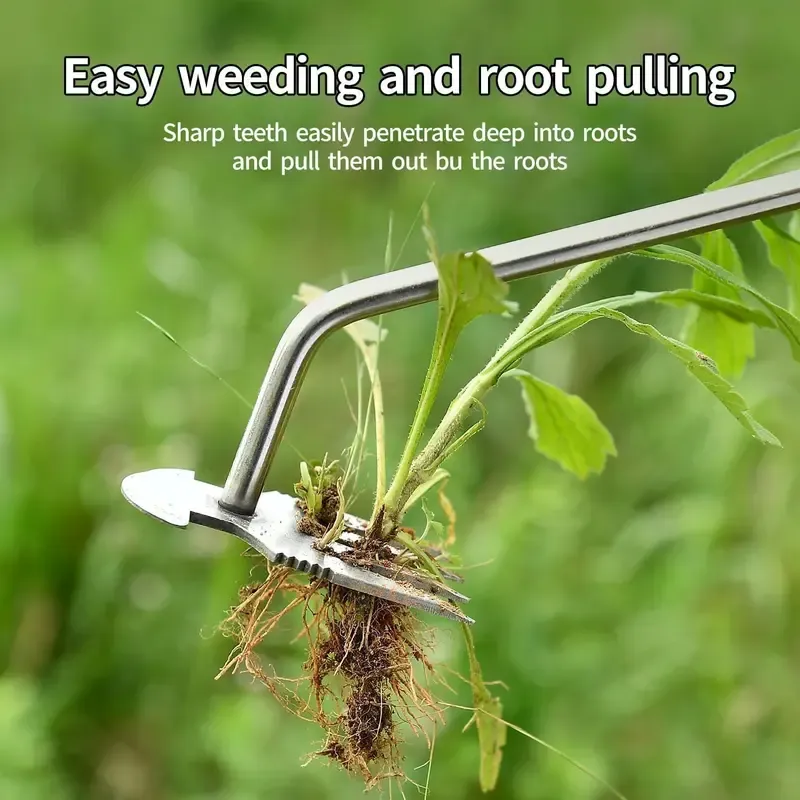 Weed Puller Tool,Weeding Artifact Uprooting Weeding Tool Dual Purpose Manual Hand Weeders Tool for Gardening Vegetable Backyard Farm Planting(Wooden Handle)