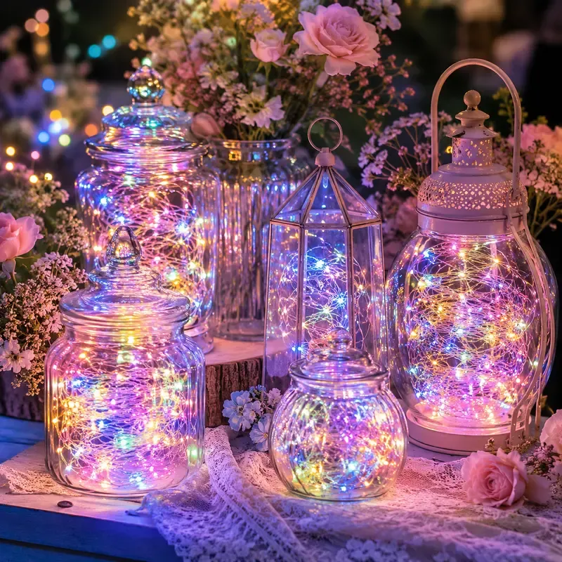 Power outage savior: Solar LED string lights – Buy one, get one free! Featuring 400 LED bulbs, totaling 144 feet in length. With 8 different modes, perfect for outdoor lighting. Powered by solar energy, so you don't have to worry about power outages. Comes with a remote control, ideal for Christmas, garden parties, and other festive occasions, creating a joyful and festive atmosphere