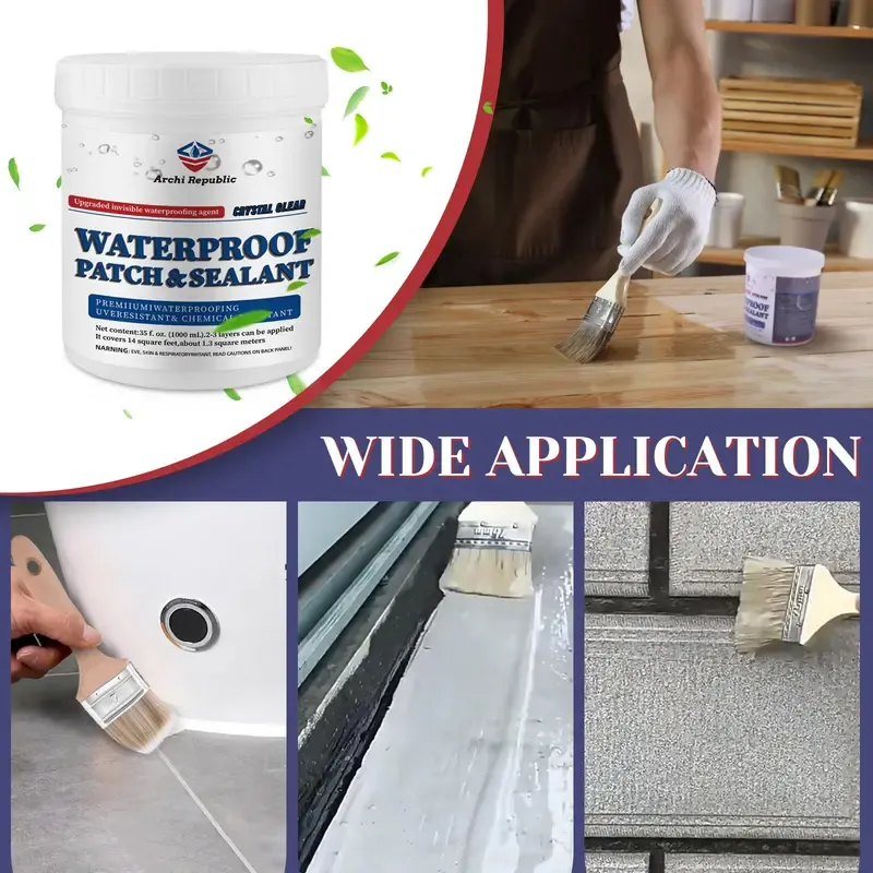 17.05 oz Transparent Waterproof Coating - Invisible Rubber Agent with Super Strong Adhesion, Indoor  Outdoor Concrete Sealant, Wood Sealant Waterproofers