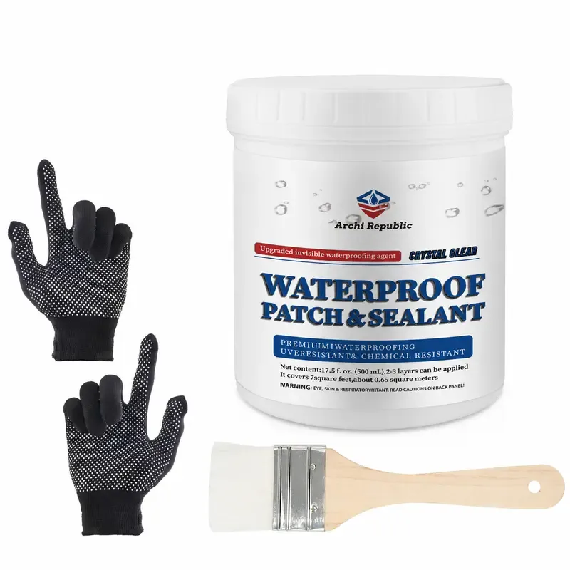17.05 oz Transparent Waterproof Coating - Invisible Rubber Agent with Super Strong Adhesion, Indoor  Outdoor Concrete Sealant, Wood Sealant Waterproofers