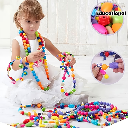 370pcs Set Children's DIY Cordless Beading Kit