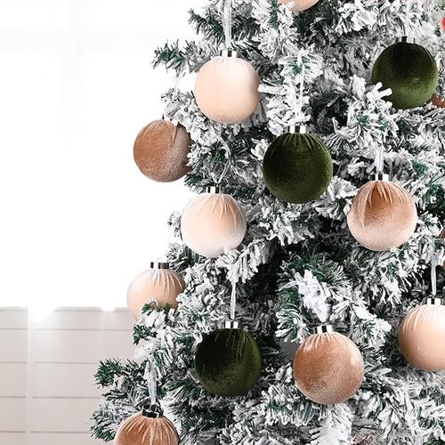 🎄15pcs Christmas Tree Ornaments Velvet Balls🎁