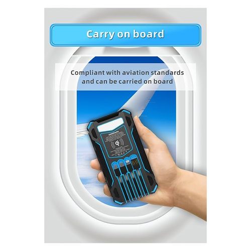 20000mAh Solar Power Bank with Foldable Panels, Wireless Charging & LED Flashlight