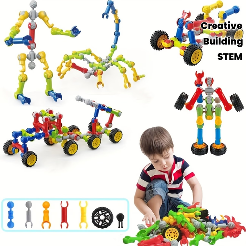 132pcs Kids STEM Building Toys for 3 4 5 6 7 8+ Year Old Boy Girl Birthday Gift