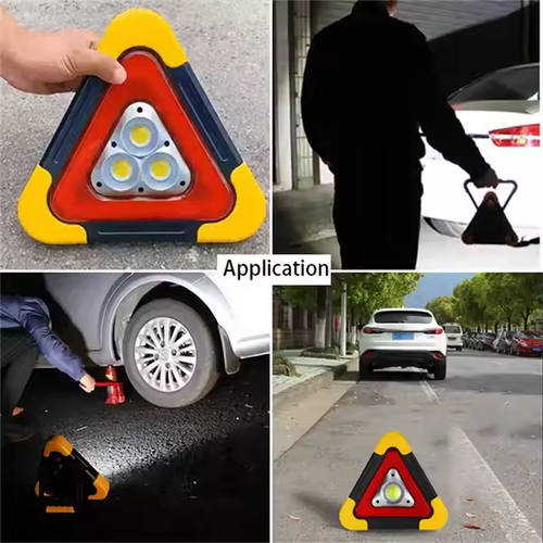 Car traffic warning sign car tripod solar energy