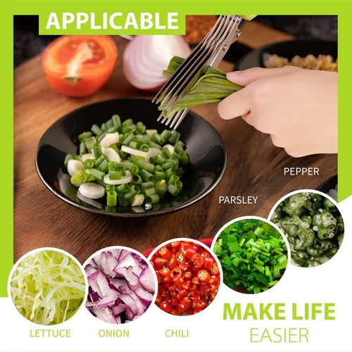 Multi-layer scallion and vegetable scissors