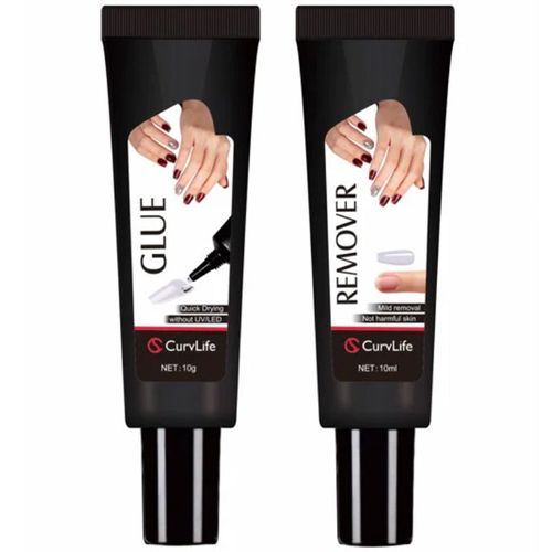 Semi-solid glue New Upgrade Super Strong Quick drying with remover kit for nails