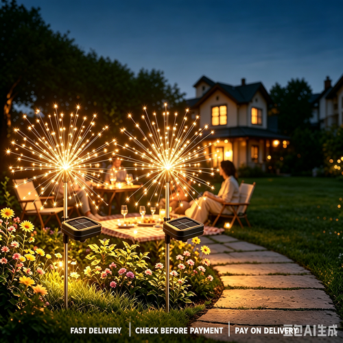 Buy 1 Get 2 Solar Garden Firework Lights, Waterproof Outdoor Light Strip for Garden, Yard, Patio, Balcony, Fence and Outdoor Party Decor, Solar Powered, COD, Free Shipping, Pay on Delivery