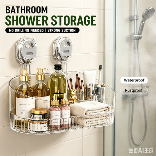 Wall Mounted Suction Storage Basket Organizer For Bathroom And Kitchen Space Saving Solution Kenya