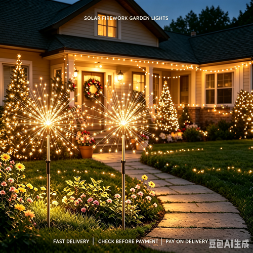 Buy 1 Get 2 Solar Garden Firework Lights, Waterproof Outdoor Light Strip for Garden, Yard, Patio, Balcony, Fence and Outdoor Party Decor, Solar Powered, COD, Free Shipping, Pay on Delivery