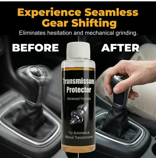 Transmission Protector Additive - Stop Slip, Shudder & Hard Shifting - Smooth Gear Changes, Reduce Friction, Noise & Wear - Simple Pour and Go Automatic & Manual Transmission Fluid Treatment - Extend Gearbox Life - Easy DIY Car Maintenance for Any Driver