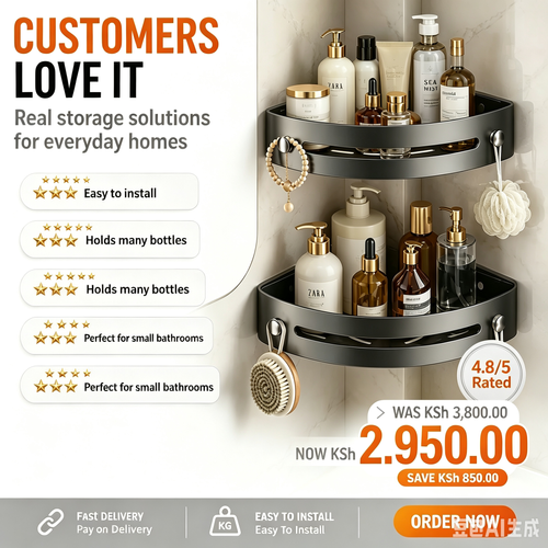 This easy-to-install, drill-free corner storage shelf completely revolutionizes bathroom organization.r Walls),CORNER SHOWER SHELF
