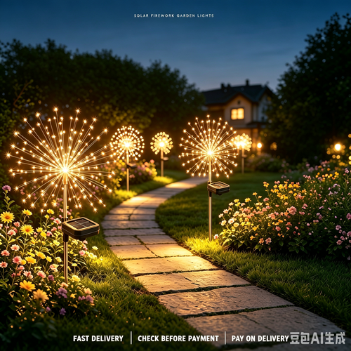 Buy 1 Get 2 Solar Garden Firework Lights, Waterproof Outdoor Light Strip for Garden, Yard, Patio, Balcony, Fence and Outdoor Party Decor, Solar Powered, COD, Free Shipping, Pay on Delivery