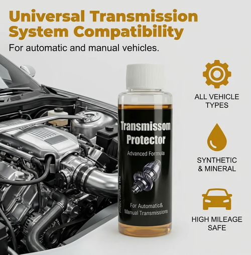 Transmission Protector Additive - Stop Slip, Shudder & Hard Shifting - Smooth Gear Changes, Reduce Friction, Noise & Wear - Simple Pour and Go Automatic & Manual Transmission Fluid Treatment - Extend Gearbox Life - Easy DIY Car Maintenance for Any Driver