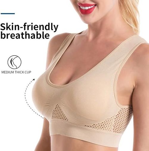 🔥HOT SALE🔥 COD！Plus Size Sports Bra — Breathable Mesh, Strong Support, Lace-Up Back for Running and Yoga.Nairobi stock ships within 48H, delivered within 3days