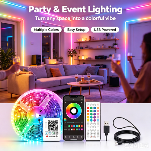 RGB LED Strip Light Kit with App & Remote Control | USB TV Backlight for Home Decor
