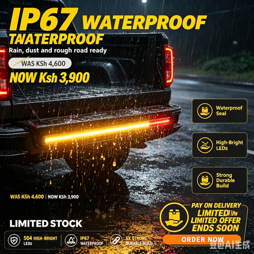 6-in-1 Pickup Tailgate LED Light Bar | Brake Turn Reverse Signal Strip