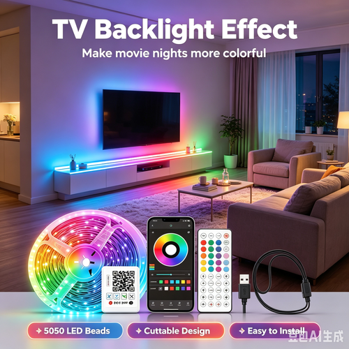 RGB LED Strip Light Kit with App & Remote Control | USB TV Backlight for Home Decor