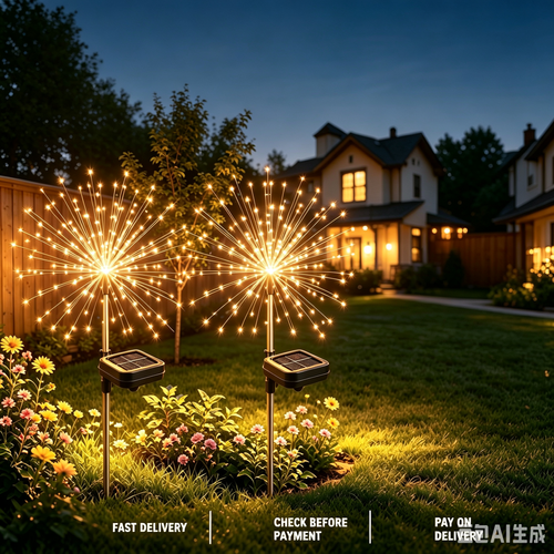 Buy 1 Get 2 Solar Garden Firework Lights, Waterproof Outdoor Light Strip for Garden, Yard, Patio, Balcony, Fence and Outdoor Party Decor, Solar Powered, COD, Free Shipping, Pay on Delivery
