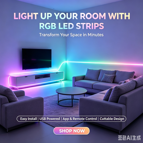 RGB LED Strip Light Kit with App & Remote Control | USB TV Backlight for Home Decor