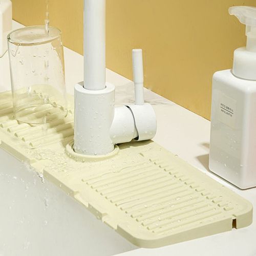 Kitchen Accessories Faucet Water Catcher Absorbent Mat Drain Pad Faucet Mat Soap Sponge Holder Silicone Sink Splash Guard