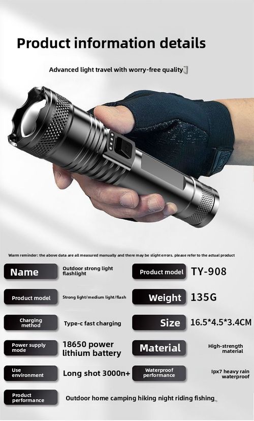 Super Bright Aurora Cannon LED Floodlight Large Outdoor Patrol Spotlight Long-Range Zoom USB Charged IP65 Rating for Camping