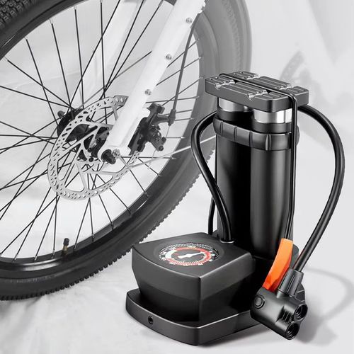 Portable High Pressure Bicycle Foot Pedal Pump with Gauge Quick Inflator Pump Electric Motorcycle Car Basketball Inflator