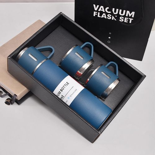 500ml Double-Wall Thermal Mug Gift Set Tea Cup 304 Stainless Steel Tumbler Water Bottle Portable Vacuum Flask with 2 Extra Cup