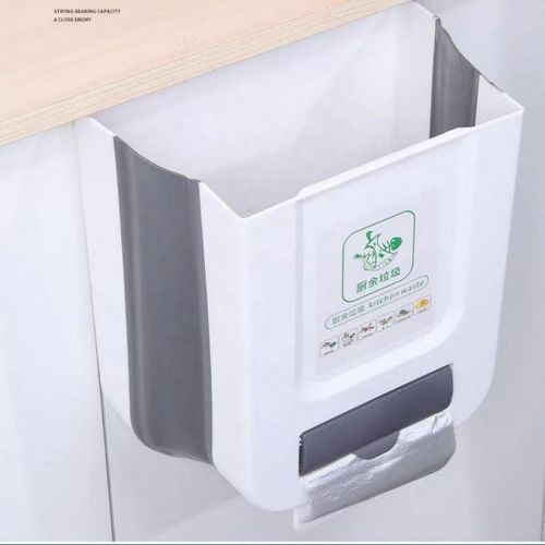 2025 Kitchen 7L 10L Trash Can Foldable Household Cabinet Door Wall Hanging Garbage Bin Portable Folding Trash Can