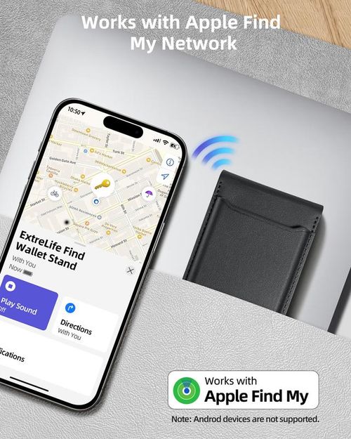 Magsafe Wallet Works with IPhong Find My, Strongest Magnetic  for iPhone , 6 Cards Holder,   with Airtag Holder Black Wireless Charging Rfid Blocking Lost Mode Durable Protection Stand Smartphone  Cellphone