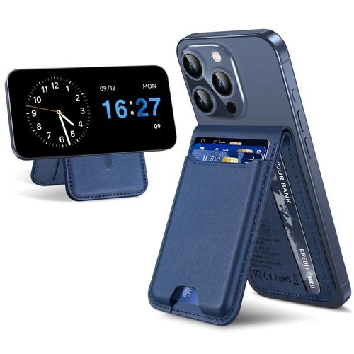 Magsafe Wallet Works with IPhong Find My, Strongest Magnetic  for iPhone , 6 Cards Holder,   with Airtag Holder Black Wireless Charging Rfid Blocking Lost Mode Durable Protection Stand Smartphone  Cellphone