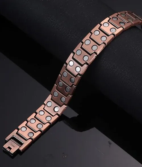 Retro fashion cross magnet negative ion magnetic therapy red copper bracelet for men