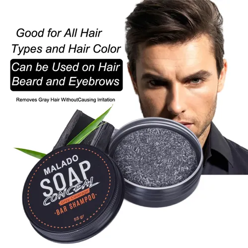 Shampoo soap for white hair to turn black hair Men's shampoo soap gently moisturizes black hair and makes it smooth