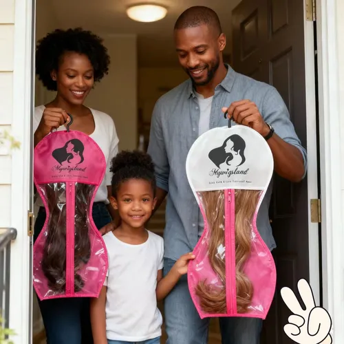 🔥Buy 1 get 2 free🔥New Design Hourglass-Shaped Wig Storage Bag with Hanger👨‍👩‍👧‍👦