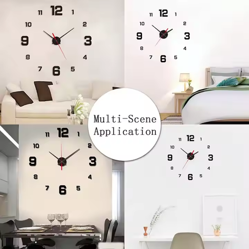 Creative personalized digital clock diy acrylic mute wall clock study living room wall sticker clock