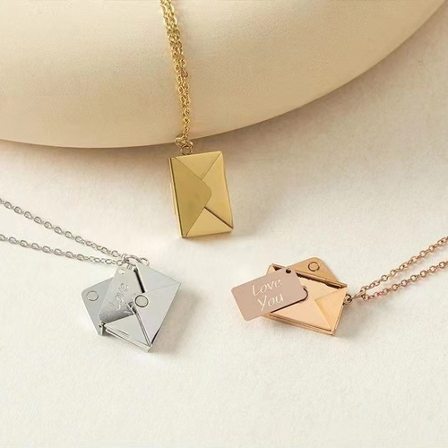 Secret message envelope necklace hidden message necklace pouch mom necklace