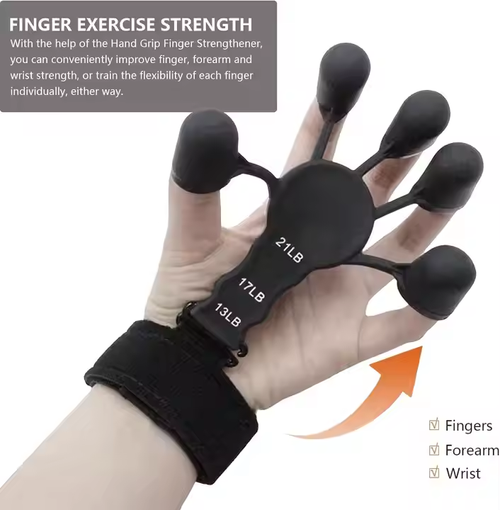 Silicone finger trainer wrist puller exercise strength finger flexion and extension gripper