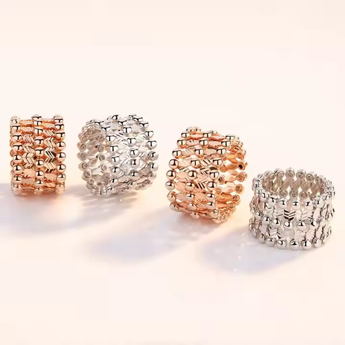 New Europe and the United States fashion creative diamond adjustable retractable ring can be deformed magic copper bracelet
